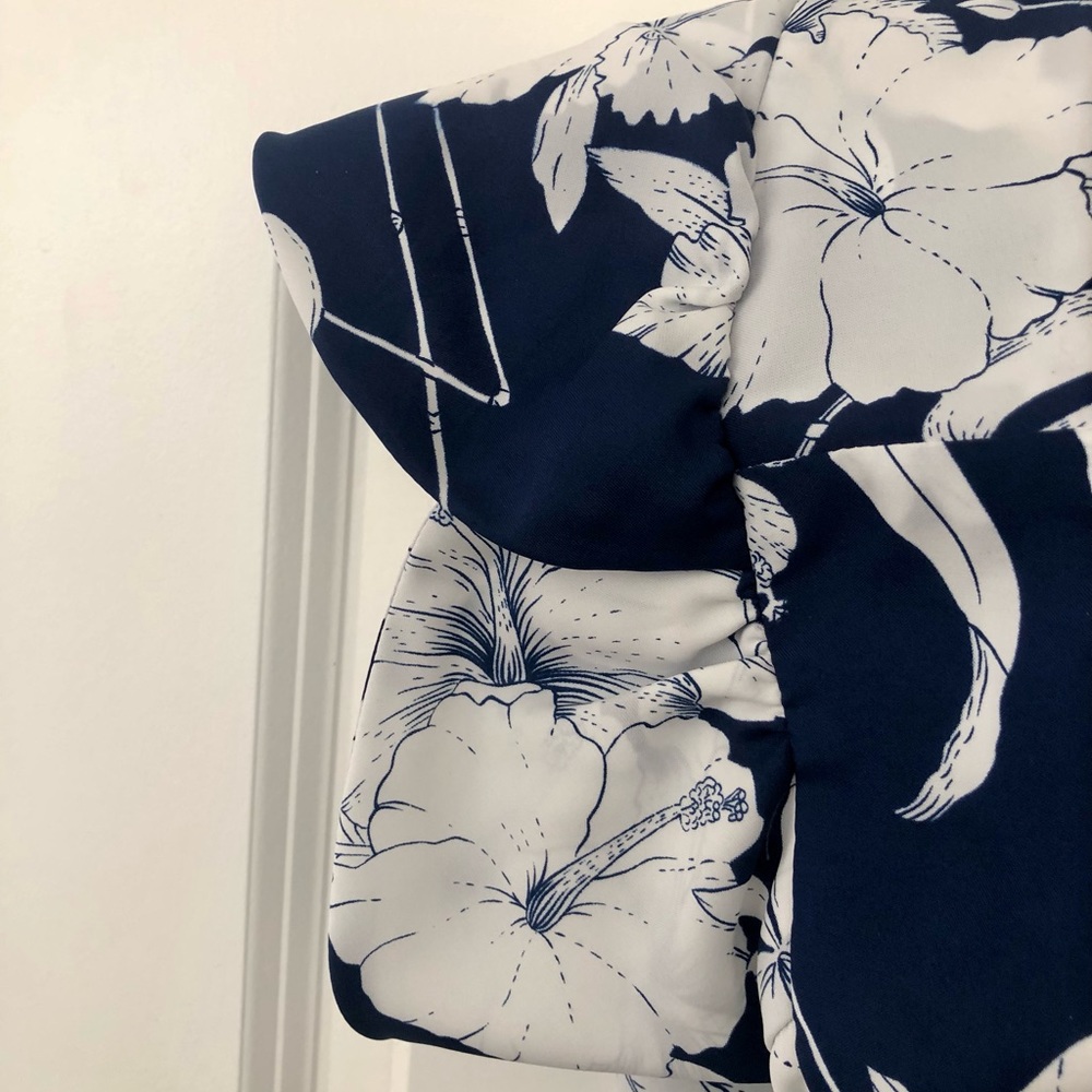 Vintage Hawaiian Muʻumuʻu Dress | Fashions by Loke | Blue & White Floral - Picture 6 of 6
